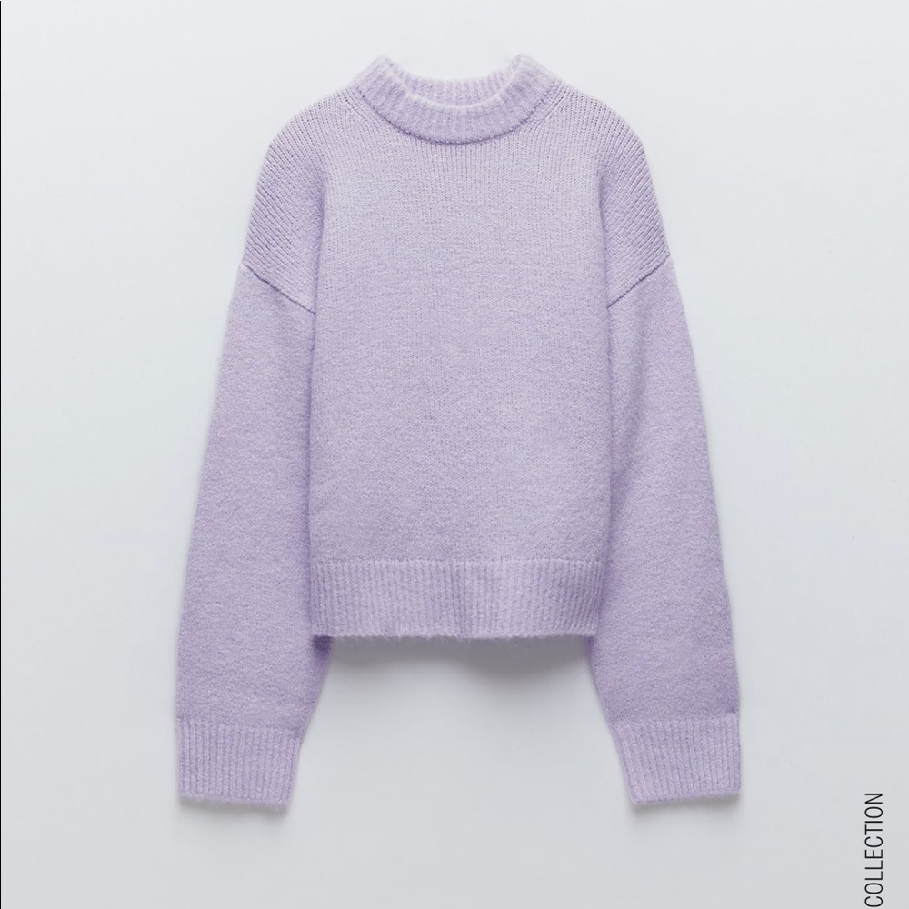 lilac alpaca wool blend soft knit sweater